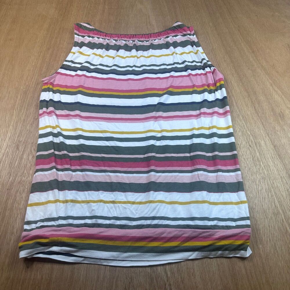 LOFT Outlet Womens Striped Tank Top Medium Elastic Hem Layering Winter